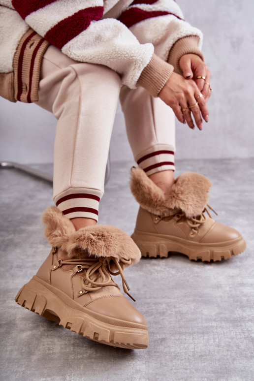 Warm Boots Trappers Dark beige Charles 