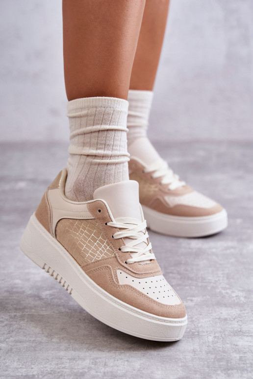 Women's Low Sport Shoes On The Platform Beige Kyllie