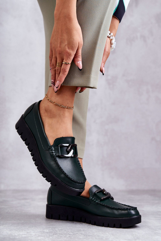 Lacquered Loafers On The Platform Green Kjersti 