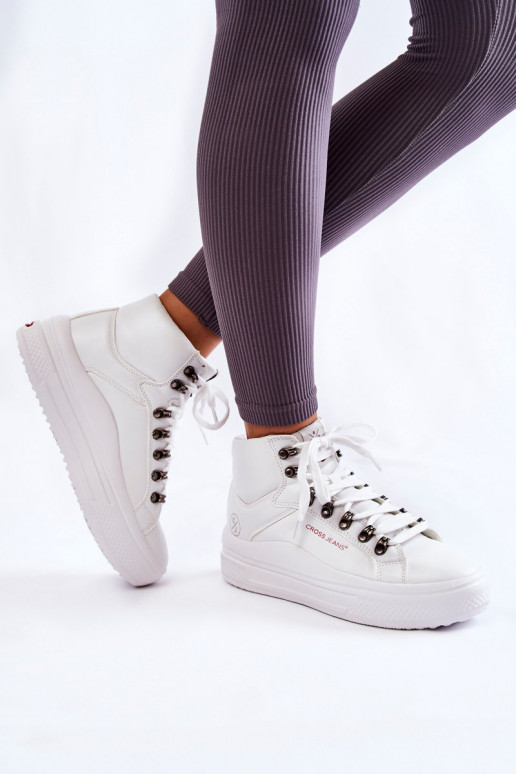 Women's High Sneakers Cross Jeans KK2R4028C White