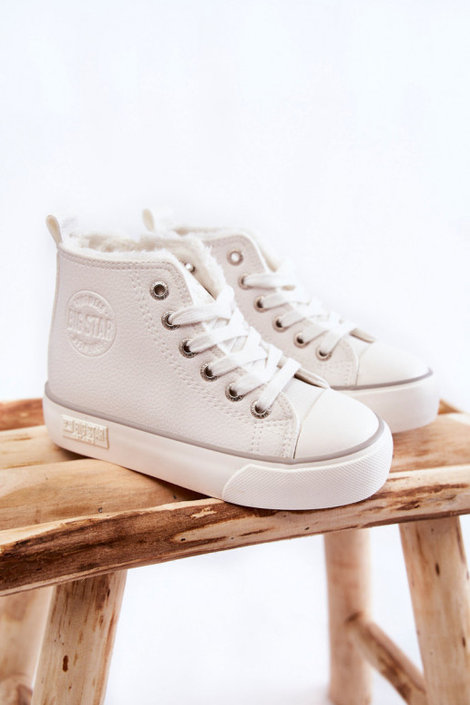 Children's High Sneakers With Zipper Big Star KK374227 White