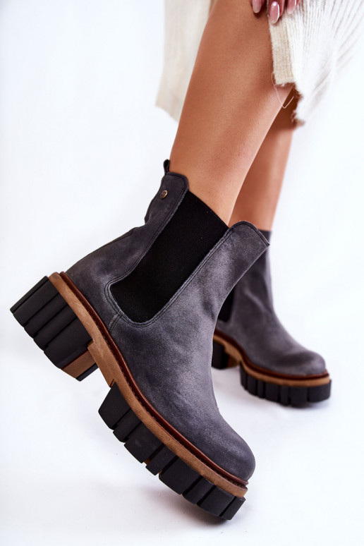 Ankle Boots Worker Maciejka Gray 05312-03