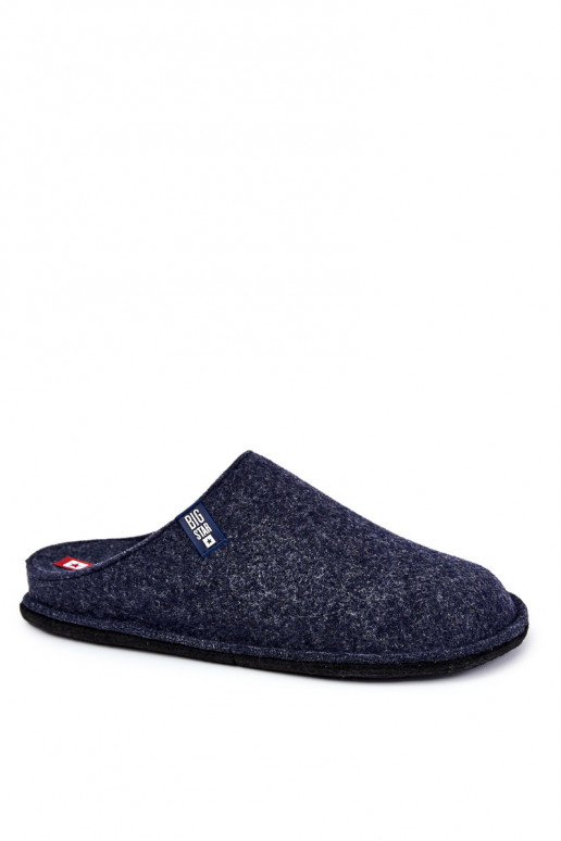 Classic Men's Slippers Big Star KK176004 Navy blue