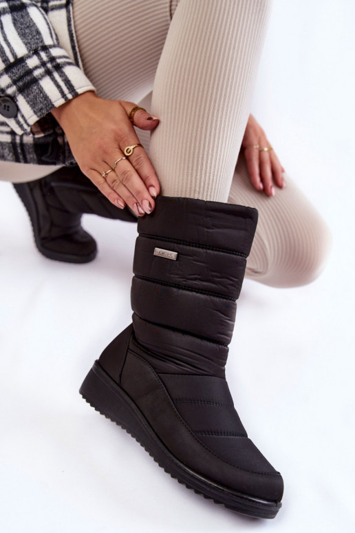 Warm Wedge Snow Boots Black Calena