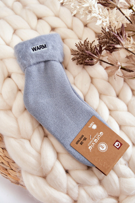 Warm women's socks in blue color Warm