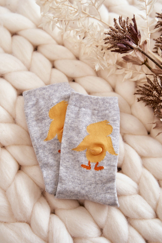 Youth Cotton Socks Yellow Duck Grey