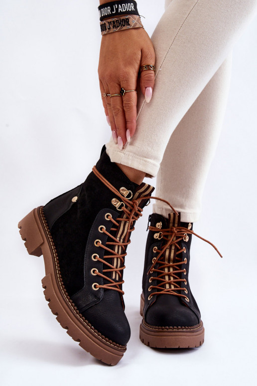 Black Suede Trapper Boots Alette