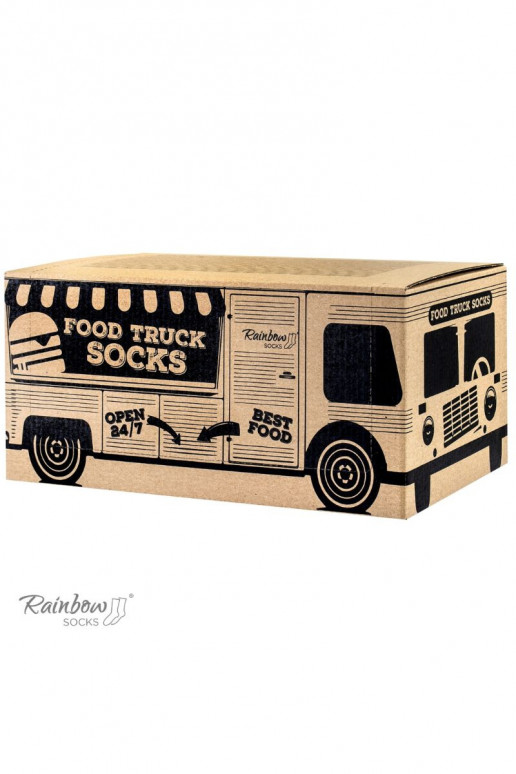 Set Food Truck Socks Box Beer Burger 3 Pairs