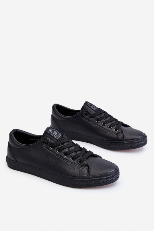 Women's Classic Leather Sneakers Black Misima