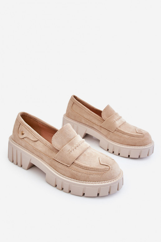 Women's Suede Slip-On Shoes Beige Fiorell