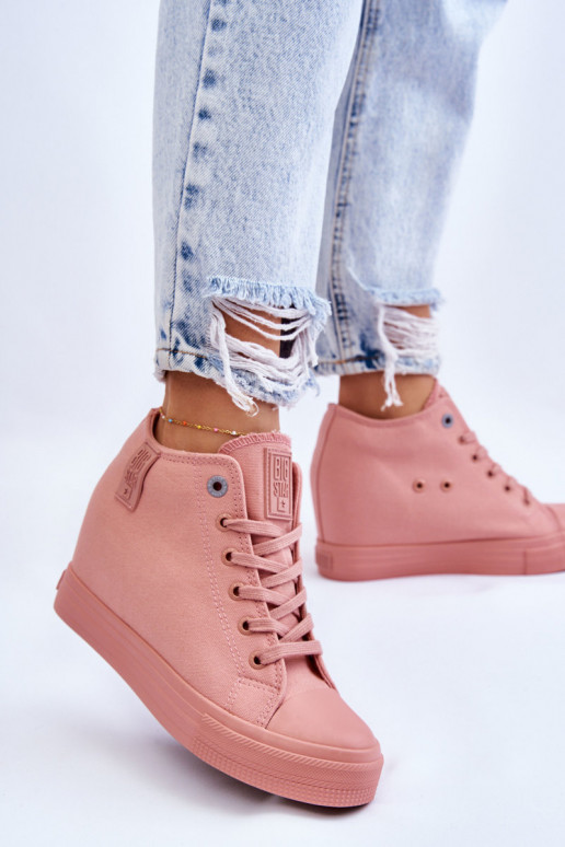 Hidden Wedge High Sneakers Big Star LL274036 Pink