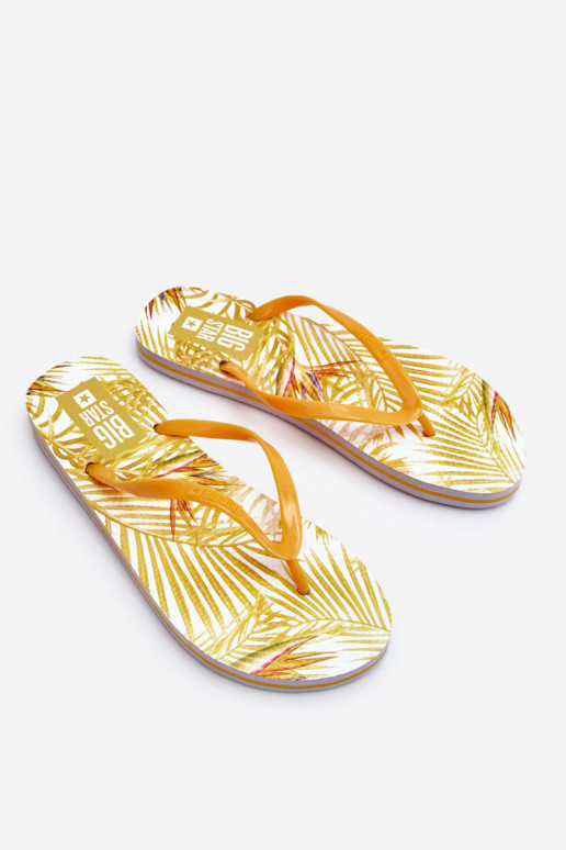 Women's Fashionable Flip Flops Big Star LL274819 Yellow