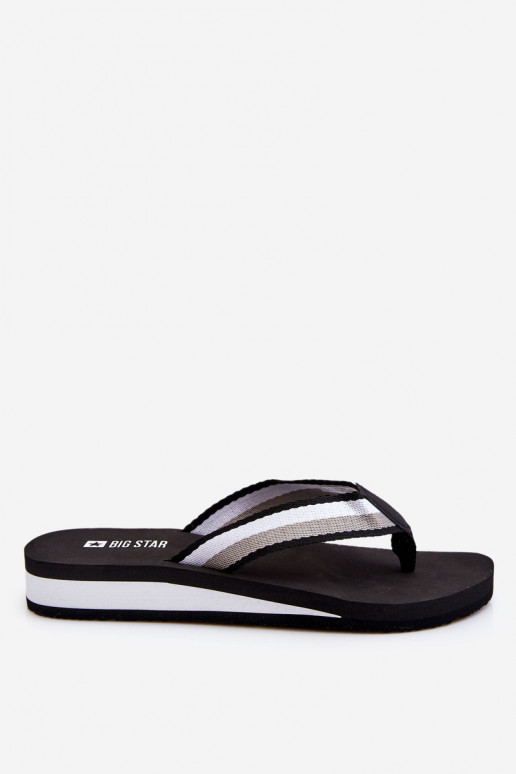 Women's Big Star Platform Flip Flops LL274781 Black