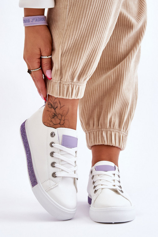 Women's Low Sneakers With Jets White-Violet Demira