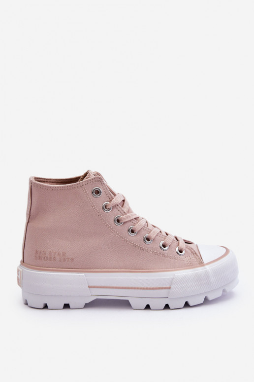 High Fabric Platform Sneakers Big Star LL274157 Nude