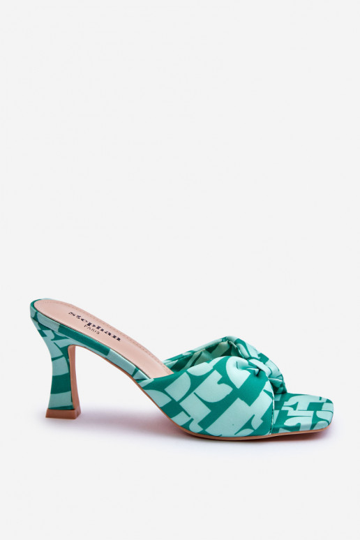 Fashionable High Heels In Print Green Floria