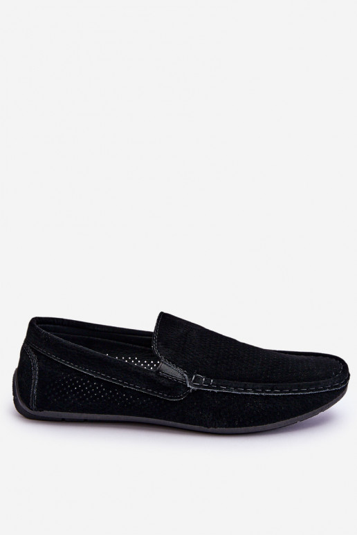 Men's Classic Suede Loafers Black Felixo