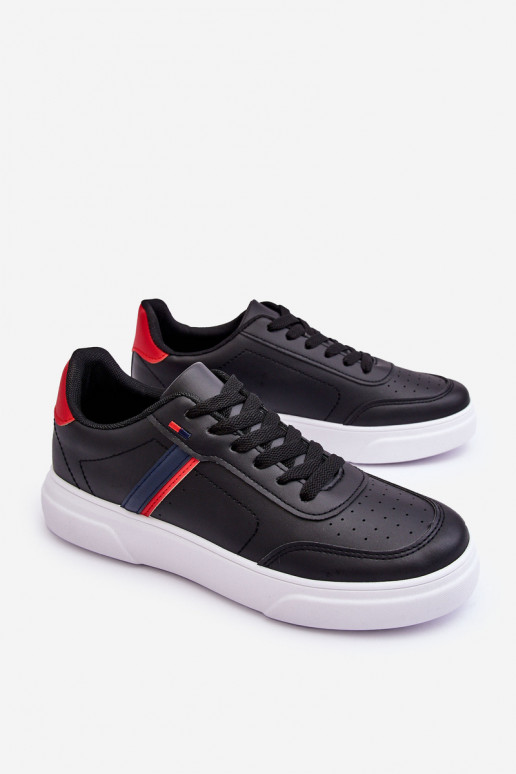 Men's Classic Sport Shoes Black and Red Enrique