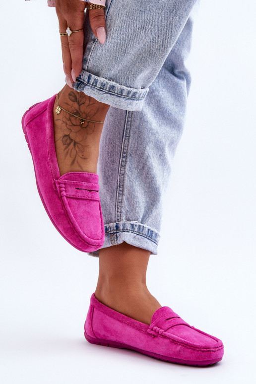 Women's Suede Moccasins Pink Lenvie