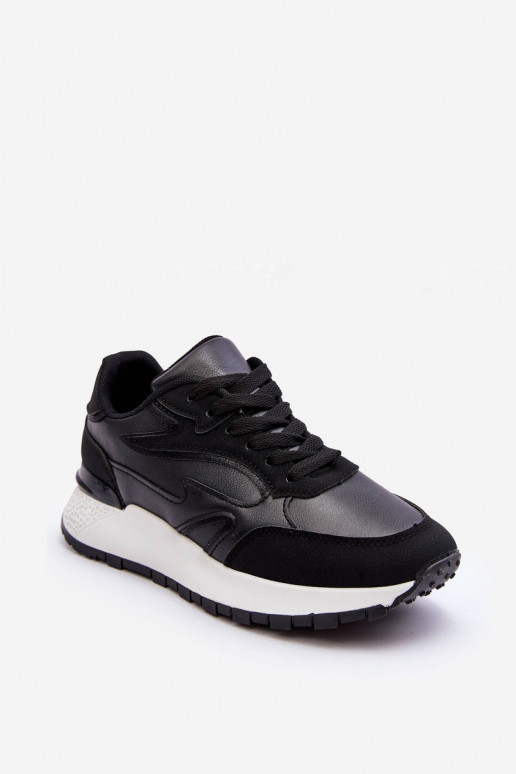 Women's Platform Sport Shoes Black and White Henley