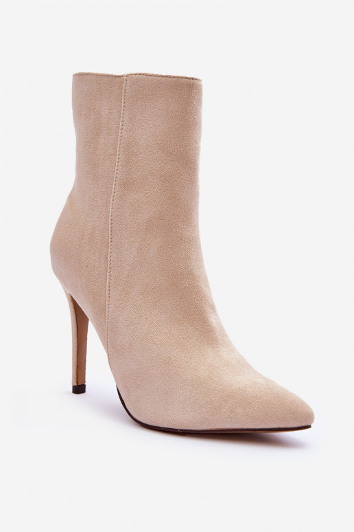 Suede Heels Light Beige Eberpia's