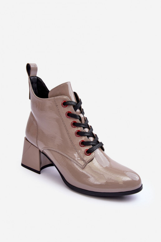 Low Laced Boots SBarski MR870-66 Dark Beige