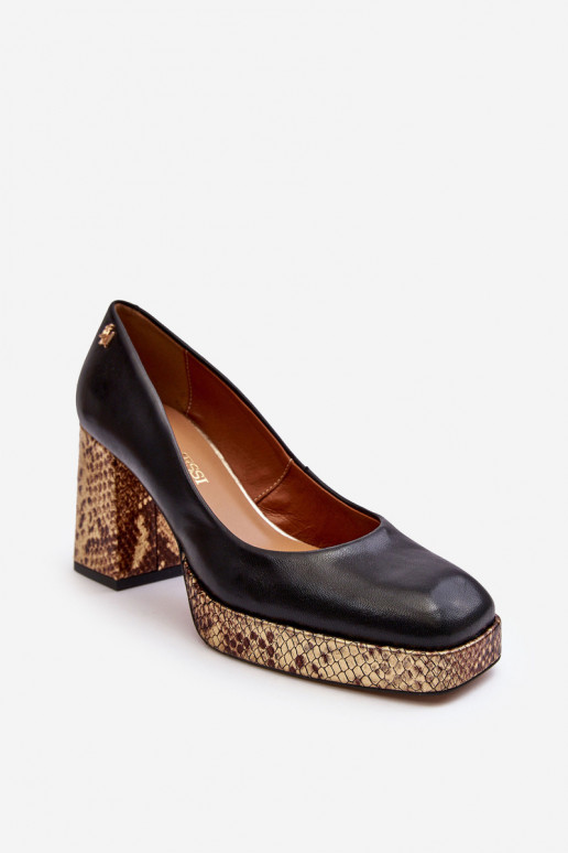 Stylish Leather Pumps Laura Messi 2599 Black