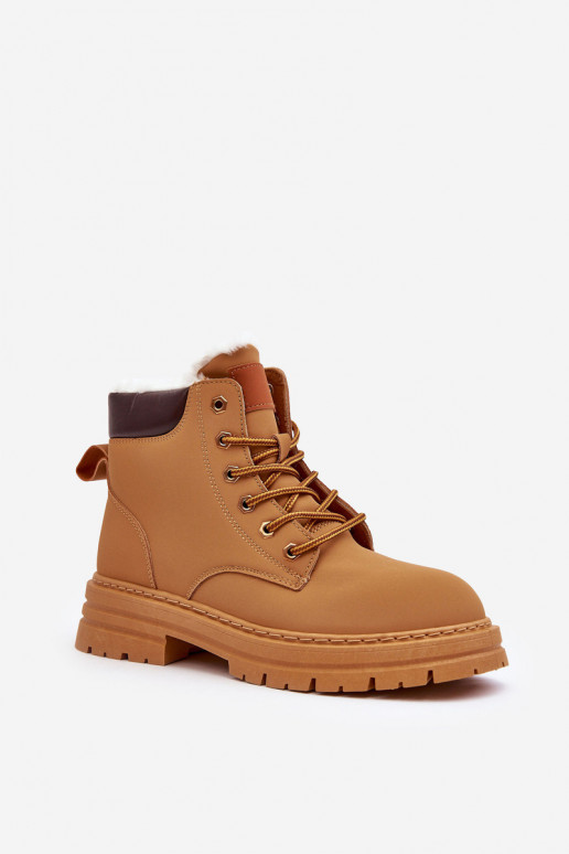 Women's Fleece-Lined Trapper Boots Camel Fenan