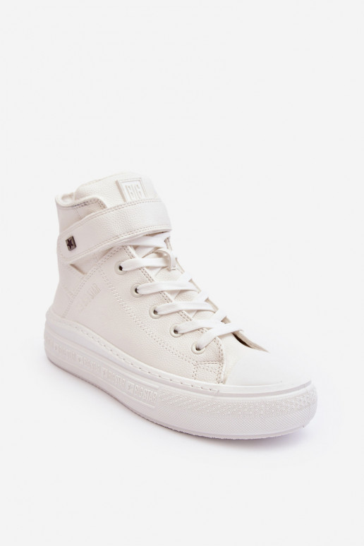 Women's Padded Platform Trainers White Big Star MM274006