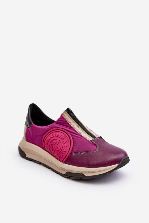 Leather Women's Sports Shoes Maciejka 06296-15 Fuchsia