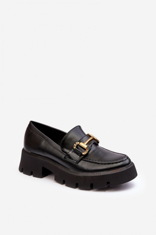 Women's Loafers with Embellishment Black Peuria