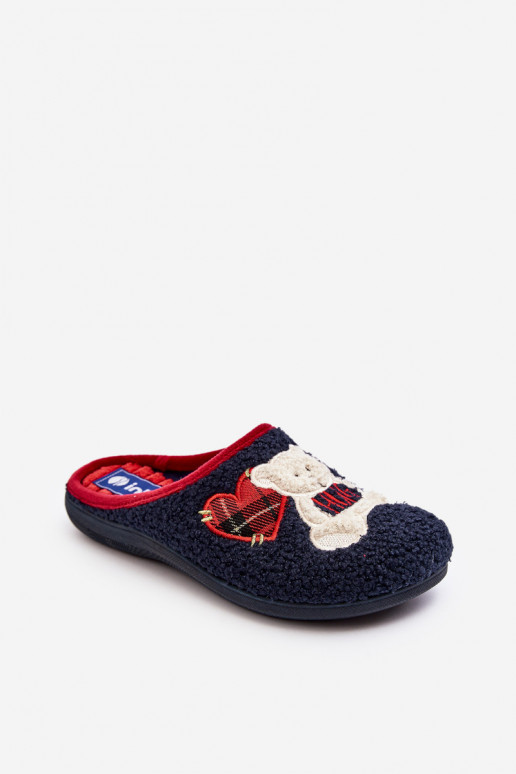 Women's Home Slippers Mules with a Blue Bear Inblu EC000095 Navy Blue