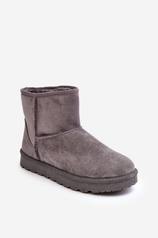 Women's Suede Snow Boots Padded Grey Nanga