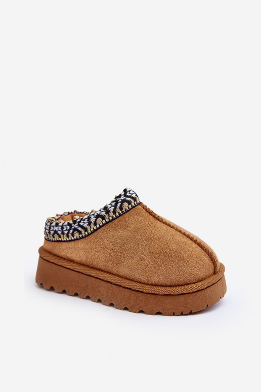 Children's Slippers Slipped Insulated Camel Olivane