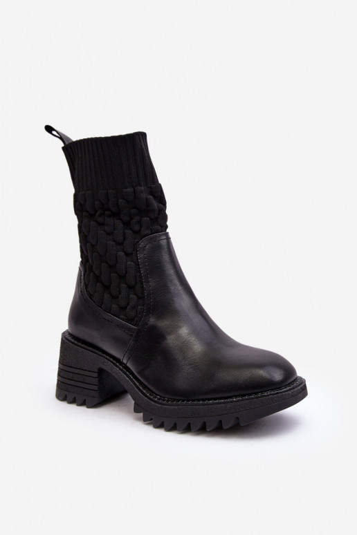 Women's Boots With Massive Heel And Sock Black Briogen