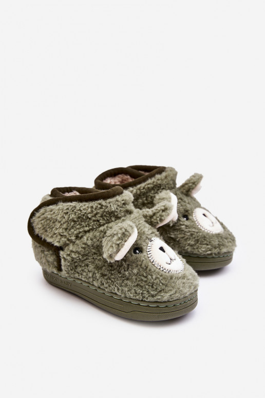 Children's slippers green color Eberra