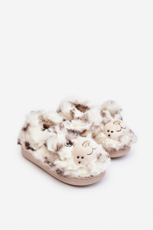 Children's slippers in ivory Apolanie