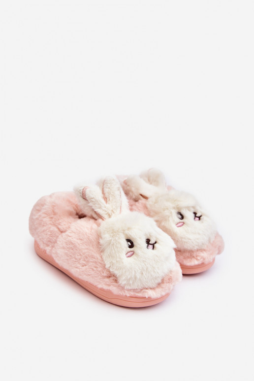 Children's slippers with bunnies in light pink Apolanie