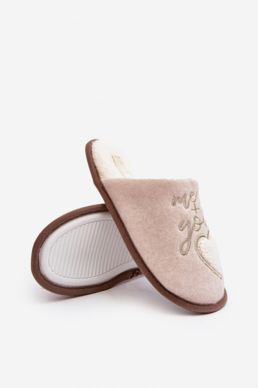 Women's Classic Slip-On Fleece Lined Beige Slippers Mabira