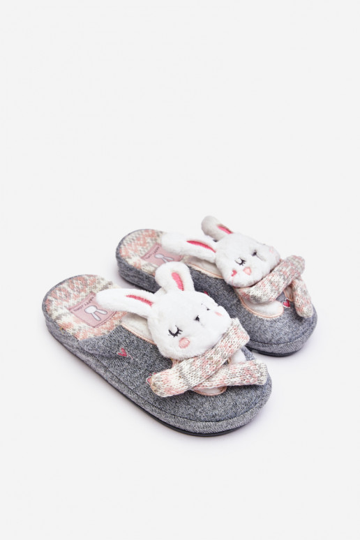 Children's slippers with a massive sole in gray color Dasca