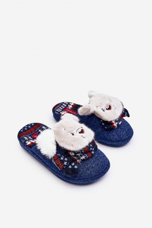 Children's slippers dark blue color Dasca