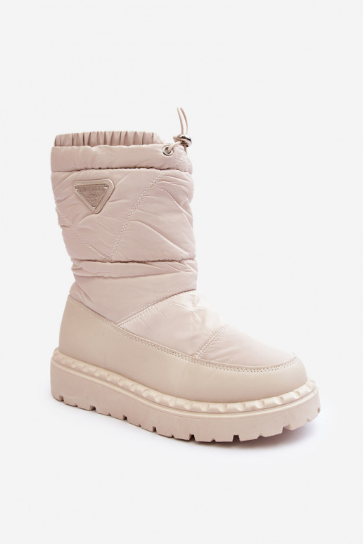 Women's snow boots with thick sole in light beige Lureta