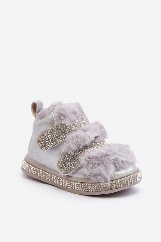 Children's snow boots warmed silver Leela