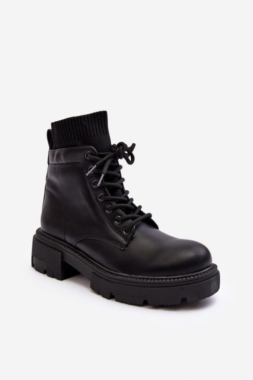 Women's Black Winter Boots with Sock Rivella