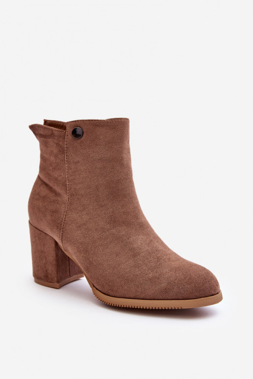 Brown Suede Women's Boots with Stiletto Heel Selela