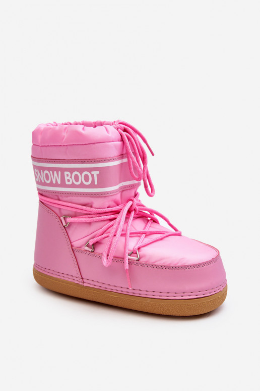 Women's lace-up snow boots in pink Soia