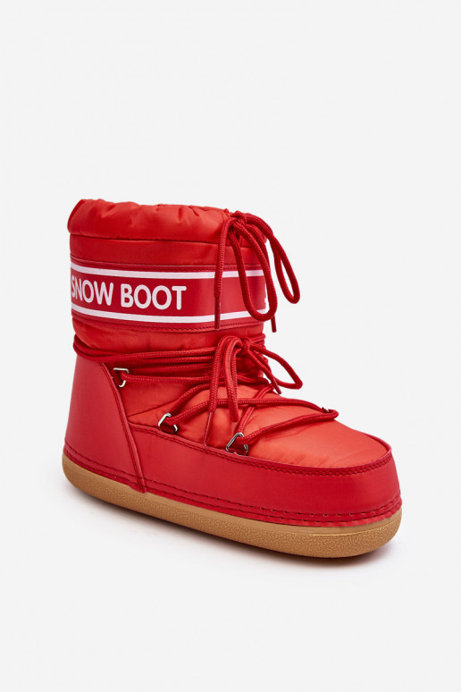 Women's lace-up snow boots Red Soia