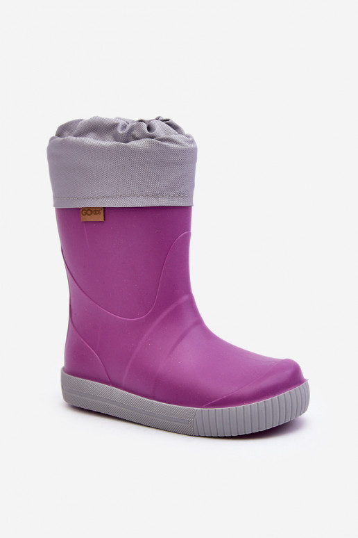 Children's rubber boots with heating Snow Wave Gokids 981 Purple