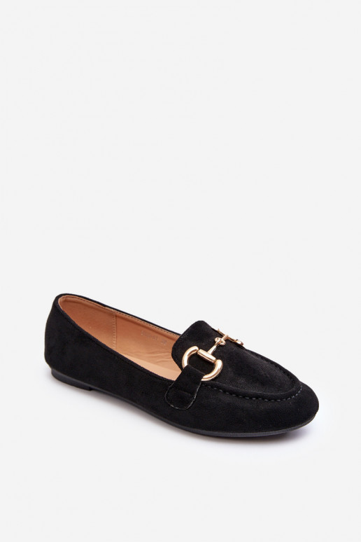 Moccasins with ornaments in black color Winalita