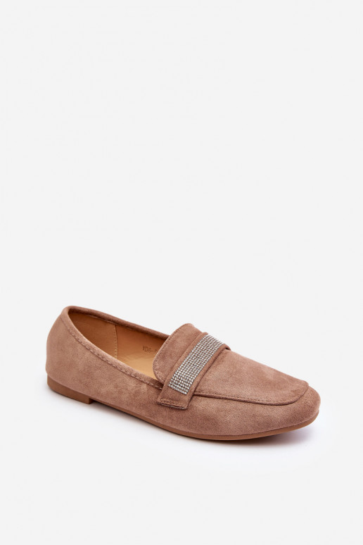 Moccasins with twinkling eyelets in brown color Ralrika